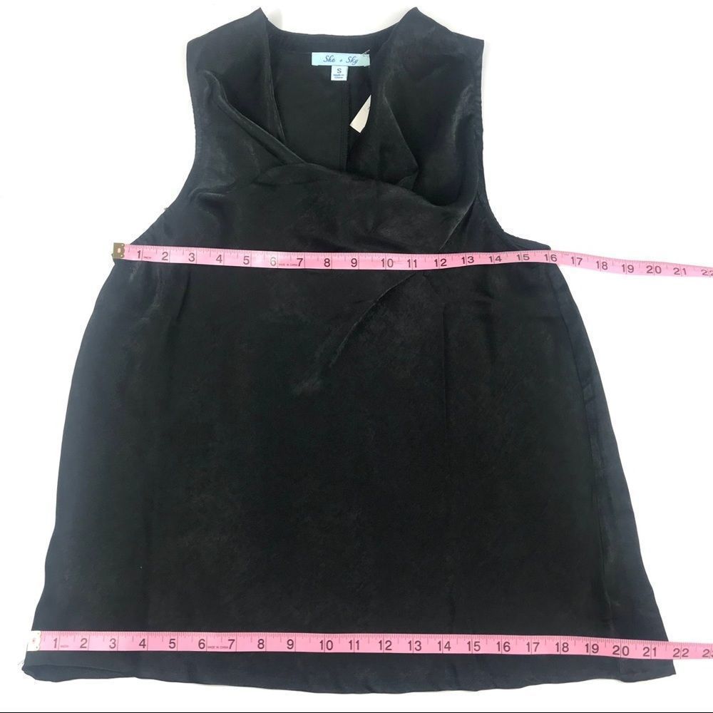 Satin drape neck sleeveless top - L - Picture 4 of 6